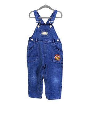 Vintage Cars Racing Themed Baby/Toddler Denim Overalls 24 Months Adjustable